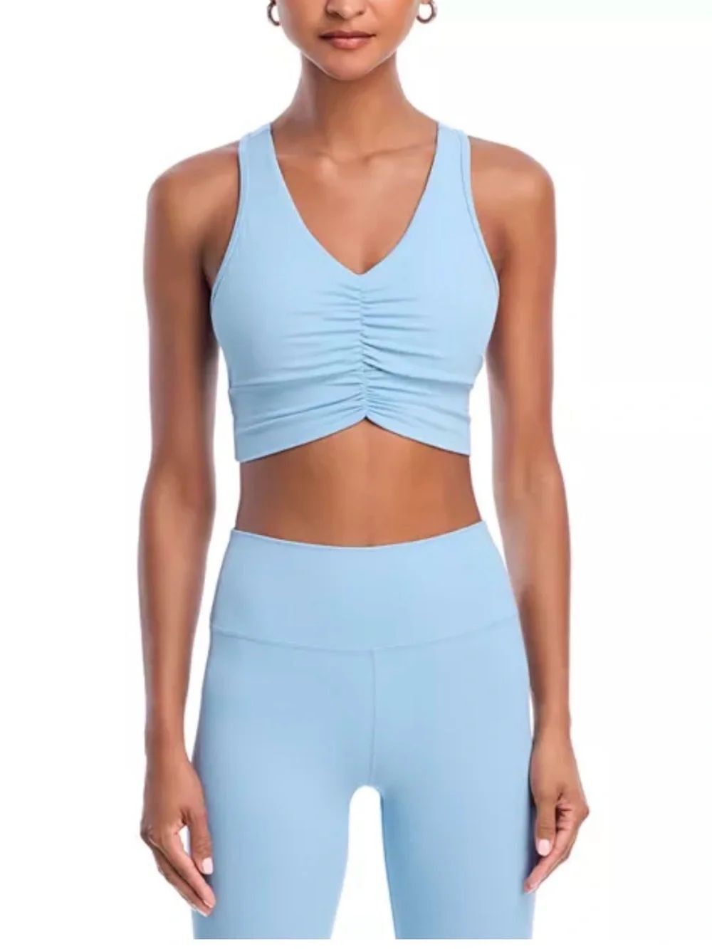 AQUA Athletic
Shirred Racerback Bra Top